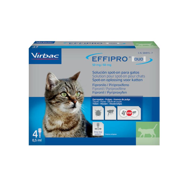 Virbac Effipro Duo Pipetas Antiparasitárias para gatos, , large image number null